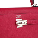 Hermes Kelly Sellier 25 Framboise Verso Epsom Palladium Hardware