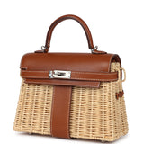 Pre-owned Hermes Mini Picnic Kelly 20 Fauve Barenia Palladium Hardware