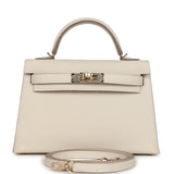 Hermes Kelly Sellier 20 Craie Epsom Permabrass Hardware