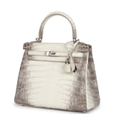 Hermes Kelly Retourne 25 Himalaya Niloticus Crocodile Palladium Hardware