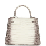 Hermes Kelly Retourne 25 Himalaya Niloticus Crocodile Palladium Hardware