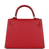 Hermes Kelly Sellier 25 Rouge Casaque Epsom Gold Hardware