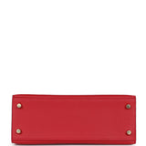 Hermes Kelly Sellier 25 Rouge Casaque Epsom Gold Hardware