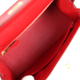 Hermes Kelly Sellier 25 Rouge Casaque Epsom Gold Hardware