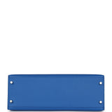 Hermes Kelly Sellier 32 Bleu France Epsom Palladium Hardware