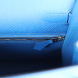 Hermes Kelly Sellier 32 Bleu France Epsom Palladium Hardware