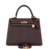 Hermes Kelly Sellier 25 Rouge Sellier Epsom Gold Hardware