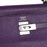 Pre-owned Hermes Kelly Retourne 35 Ultraviolet Clemence Palladium Hardware