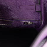 Pre-owned Hermes Kelly Retourne 35 Ultraviolet Clemence Palladium Hardware