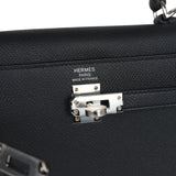 Hermes Kelly Sellier 25 Black Epsom Palladium Hardware