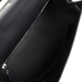 Hermes Kelly Sellier 25 Black Epsom Palladium Hardware