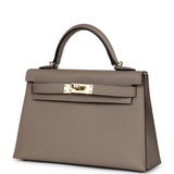 Hermes Special Order (HSS) Kelly Sellier 20 Gris Asphalte Verso Epsom Permabrass Hardware