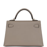 Hermes Special Order (HSS) Kelly Sellier 20 Gris Asphalte Verso Epsom Permabrass Hardware