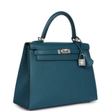 Hermes Kelly Sellier 25 Vert Bosphore Verso Madame Palladium Hardware