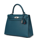 Hermes Kelly Sellier 25 Vert Bosphore Verso Madame Palladium Hardware