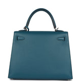 Hermes Kelly Sellier 25 Vert Bosphore Verso Madame Palladium Hardware