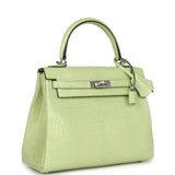 Hermes Kelly Retourne 25 Jaune Bourgeon Matte Alligator Palladium Hardware