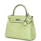 Hermes Kelly Retourne 25 Jaune Bourgeon Matte Alligator Palladium Hardware