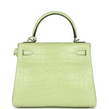 Hermes Kelly Retourne 25 Jaune Bourgeon Matte Alligator Palladium Hardware