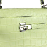 Hermes Kelly Retourne 25 Jaune Bourgeon Matte Alligator Palladium Hardware