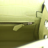 Hermes Kelly Retourne 25 Jaune Bourgeon Matte Alligator Palladium Hardware