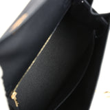 Hermes Kelly Sellier 25 Black Epsom Gold Hardware