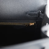 Hermes Kelly Sellier 25 Black Epsom Gold Hardware