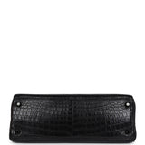 Pre-owned Hermes Kelly Retourne 32 SO Black Matte Niloticus Crocodile Black Hardware