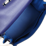 Pre-owned Hermes Kelly Retourne 28 Bleu Encre Verso Evercolor Palladium Hardware