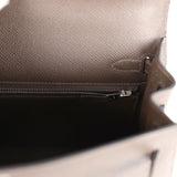 Pre-owned Hermes Kelly Sellier 25 Ecorce Epsom Palladium Hardware