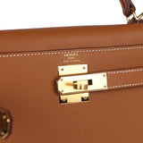 Hermes Kelly Sellier 28 Gold Epsom Gold Hardware