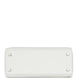 Hermes Kelly Retourne 25 New White Swift Palladium Hardware