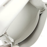 Hermes Kelly Retourne 25 New White Swift Palladium Hardware