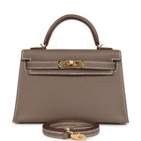 Hermes Kelly Sellier 20 Etoupe Epsom Gold Hardware