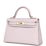 Hermes Special Order (HSS) Kelly Sellier 20 Mauve Pale Verso Chevre Mysore Permabrass Hardware