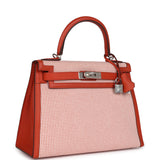 Hermes Quadrille Kelly Sellier 28 Brique Toile and Terre Battue Swift Palladium Hardware