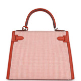 Hermes Quadrille Kelly Sellier 28 Brique Toile and Terre Battue Swift Palladium Hardware