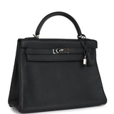 Pre-owned Hermes Kelly Retourne 32 Plomb Clemence Palladium Hardware