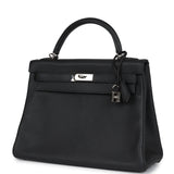 Pre-owned Hermes Kelly Retourne 32 Plomb Clemence Palladium Hardware