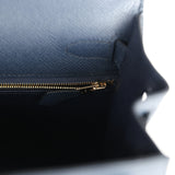 Hermes Kelly Sellier 28 Bleu Indigo Epsom Gold Hardware