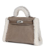 Hermes Teddy Kelly 20 Gris Caillou and Etoupe Swift Palladium Hardware