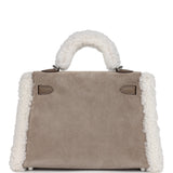 Hermes Teddy Kelly 20 Gris Caillou and Etoupe Swift Palladium Hardware