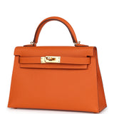 Hermes Kelly Sellier 20 Orange Epsom Gold Hardware