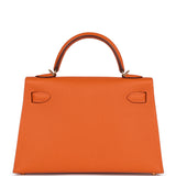 Hermes Kelly Sellier 20 Orange Epsom Gold Hardware