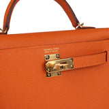 Hermes Kelly Sellier 20 Orange Epsom Gold Hardware