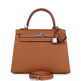 Hermes Kelly Sellier 25 Gold Epsom Palladium Hardware