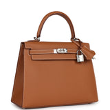 Hermes Kelly Sellier 25 Gold Epsom Palladium Hardware