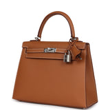 Hermes Kelly Sellier 25 Gold Epsom Palladium Hardware