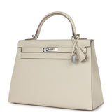 Hermes Kelly Sellier 32 Craie Epsom Palladium Hardware