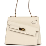 Pre-owned Hermes Kelly Sellier en Desordre 20 Craie Epsom Gold Hardware